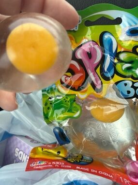 Unbranded Clear Sensory Bounce Ball with Yellow Core